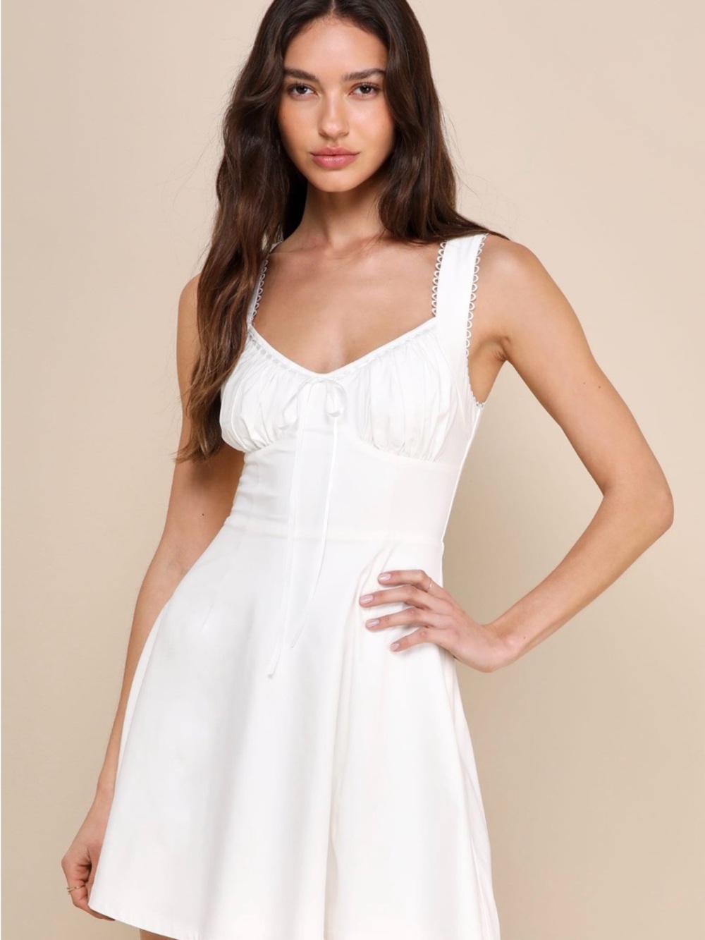 Lulu’s White Bustier A-Line Mini Dress